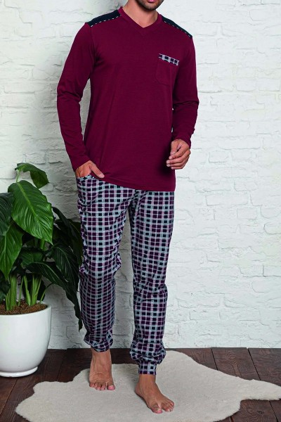 Pijama din bumbac cu pantalon si bluza -  Tom John