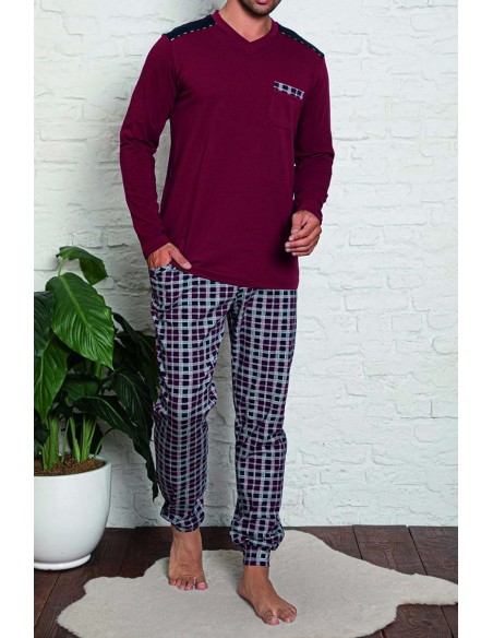 Pijama din bumbac cu pantalon si bluza -  Tom John
