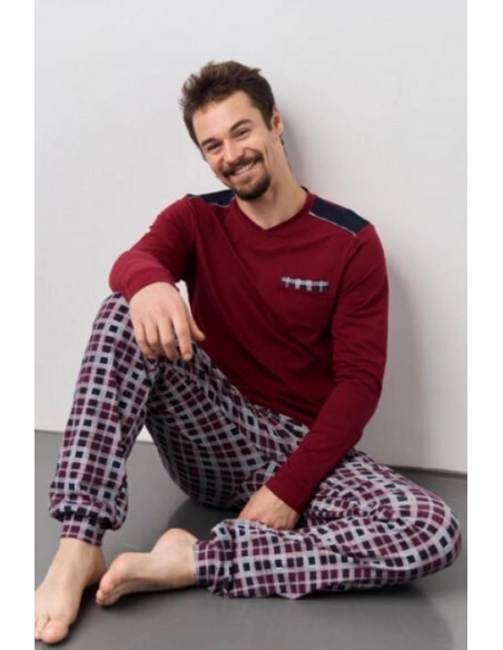 Pijama din bumbac cu pantalon si bluza -  Tom John