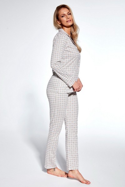 Pijama 100% bumbac cu camasa si pantalon - Cornetten Ella 482/364