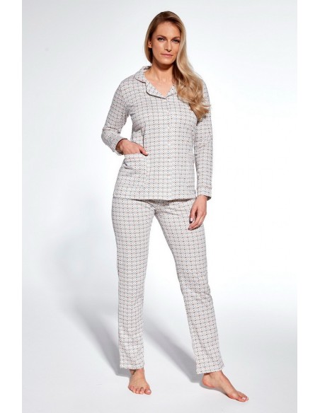 Pijama 100% bumbac cu camasa si pantalon - Cornetten Ella 482/364
