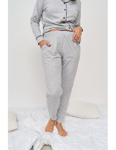 Pijama din bumbac, model clasic, big size - Nicoletta 30063