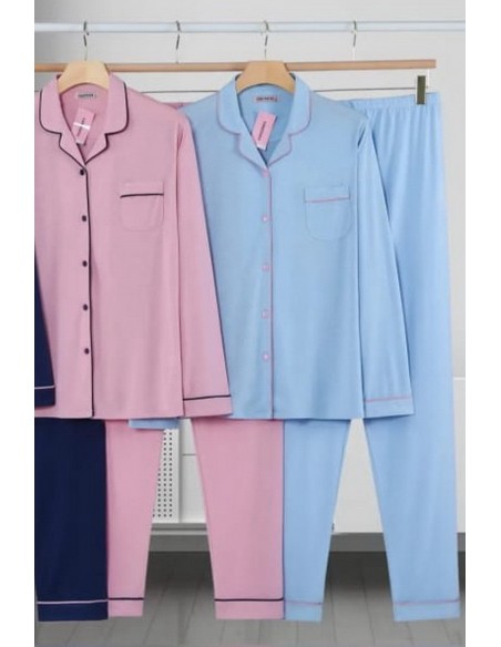 Pijama din vascoza, model clasic - Cootaiya