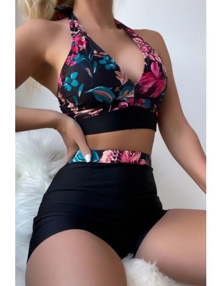 Costum de baie din doua piese model tropical - GlamGirl 113