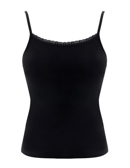 Maiou din bumbac cu bretele inguste si dantela - Piera C0176 X