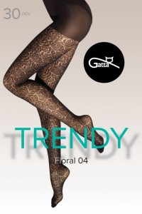 Ciorapi pantaloni cu model floral 30 den - Gatta Trendy 04