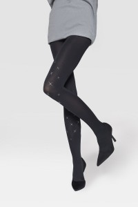 Ciorap opaci cu stelute argintii - Marilyn Emmy D04