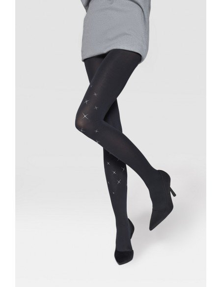 Ciorap opaci cu stelute argintii - Marilyn Emmy D04