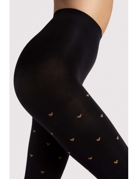 Ciorapi opaci ,60 den cu inimioare - Fiore Copper Love