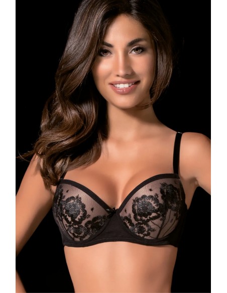 Sutien balconette din tulle brodat cu burete subtire - Love & Bra Balconcino Royale X