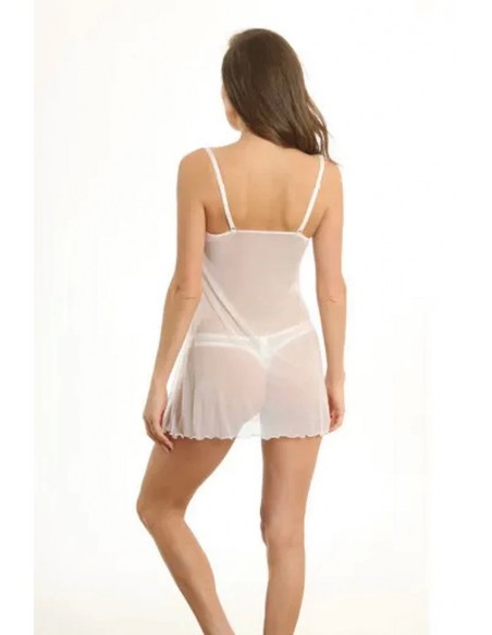 Neglije alb din tull semitransparent