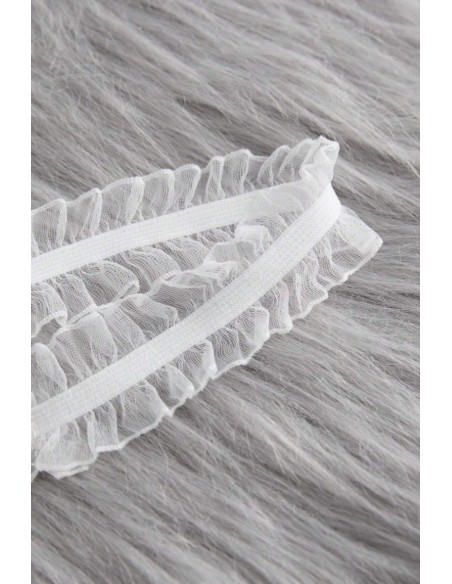 Jartiere set din tulle alb - negru