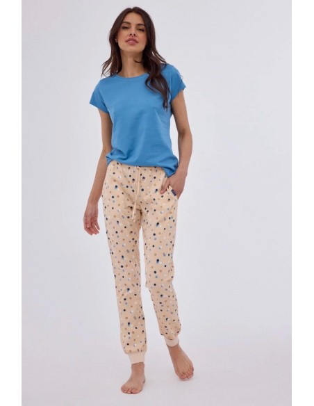 Pantaloni de pijama din bumbac cu buline multicolore - Cornette 909