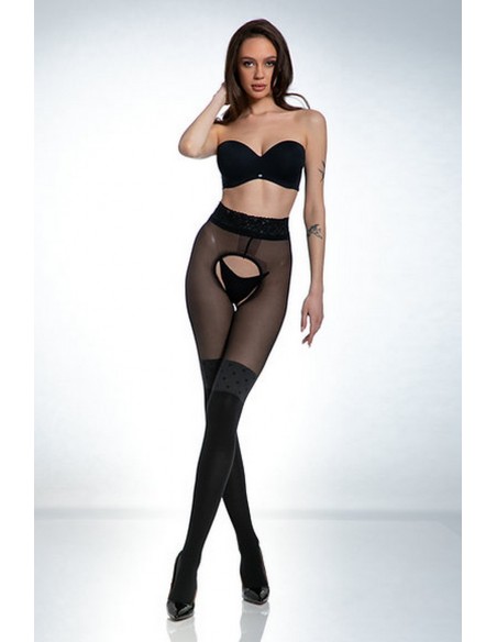 Ciorapi ce imita portjartierul cu chilot decupat - Amour Secretary