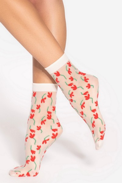 Sosete subtiri 1/4 cu model floral - Gatta Spring Vibes 01