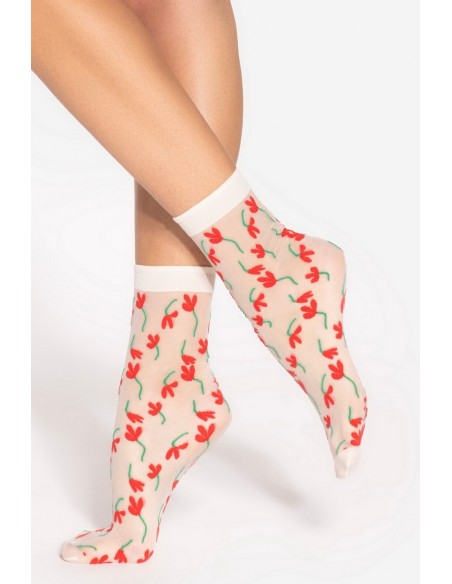 Sosete subtiri 1/4 cu model floral - Gatta Spring Vibes 01