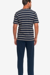 Pijama cu maneca scurta si model cu dungi pentru barbati - Meska Moraj 2