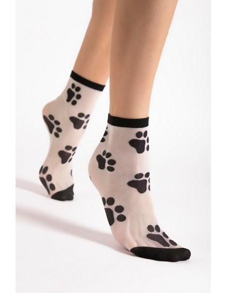 Sosete lycra 20 den cu model - Fiore Pawpaw