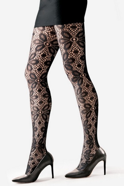 Ciorapi tip plasa cu model floral - Lores Lucca