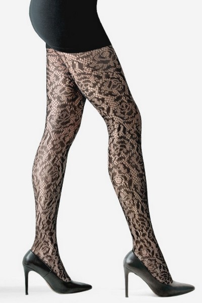 Ciorapi de dama, tip plasa cu model floral - Lores Matera