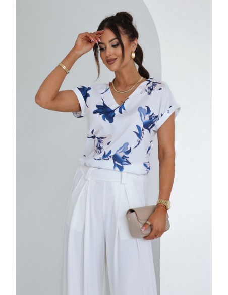 Bluza cu imprimeu si decolteu in V - Rania