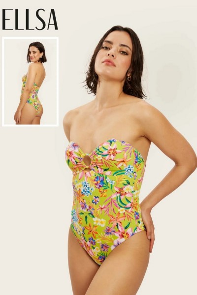 Costum de baie intreg cu chilot brazilian si fara bretele - Salo