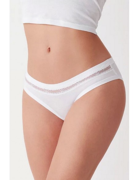 Chiloti clasici cu talie joasa si dantela - Cotonella GD166