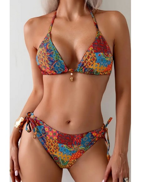 Costum de baie din doua piese cu imprimeu geometric - Luna