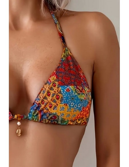 Costum de baie din doua piese cu imprimeu geometric - Luna