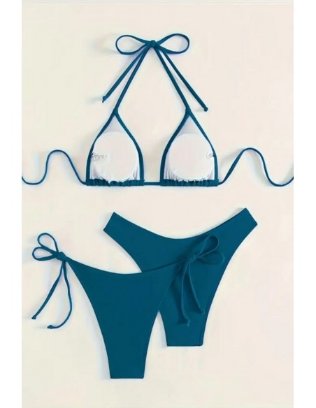 Costum de baie din trei piese - Azul