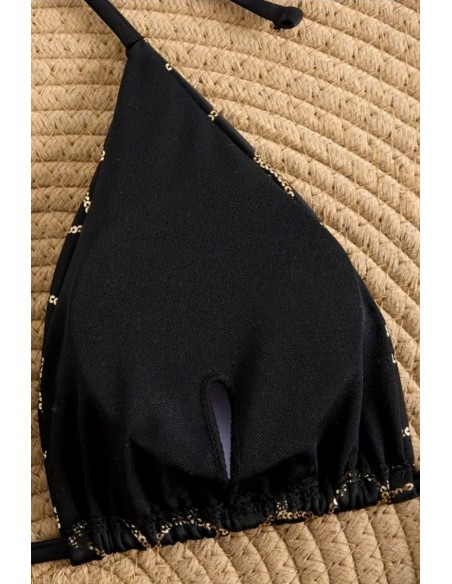 Costum de baie din doua piese cu model auriu - Ariel