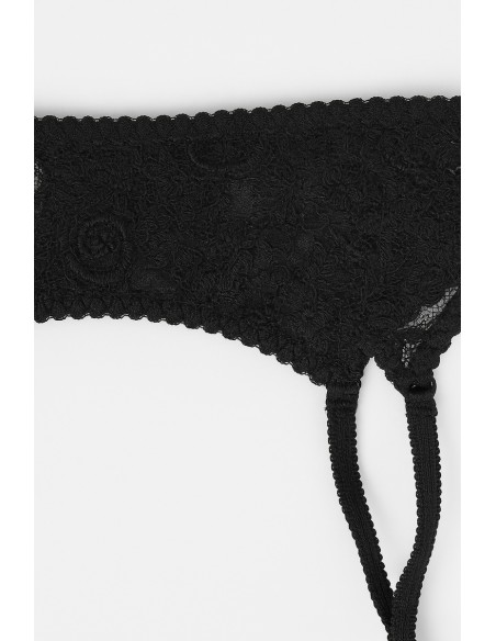 Portjartier din dantela neagra