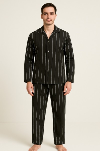 Pijama de barbati, 100% bumbac - Dauntless Classic Black