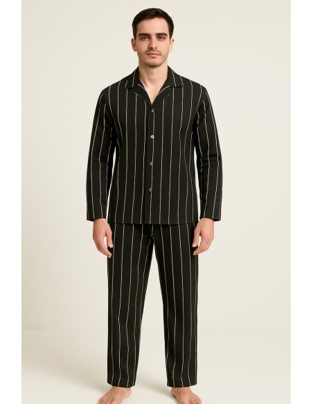 Pijama de barbati, 100% bumbac - Dauntless Classic Black