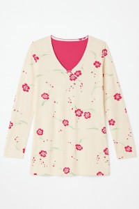 Pijama de dama, 100% bumbac - Dauntless Pink Flowers 2