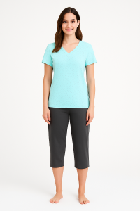 Pijama de dama, 100% bumbac - Dauntless Azzuro