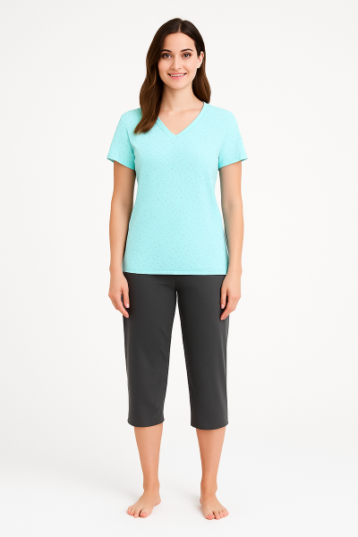 Pijama de dama, 100% bumbac - Dauntless Azzuro