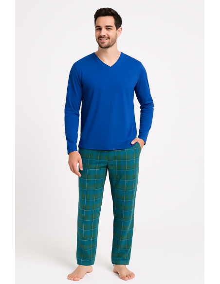 Pijama de barbati, 100% bumbac - Dauntless Blue