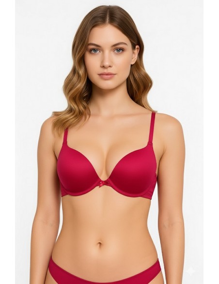 Sutien din microfibra satinata cu push-up moderat.