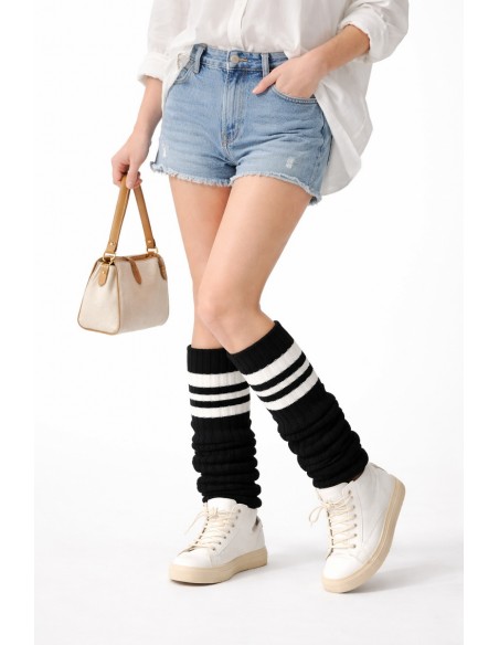 Jambiere dama din bumbac sport cu dungi