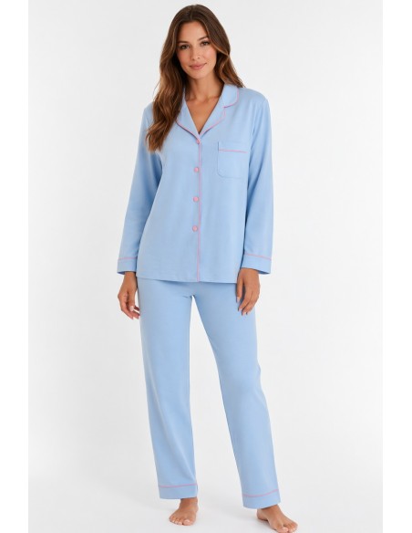 Pijama subtire din vascoza, model clasic - Glam 01