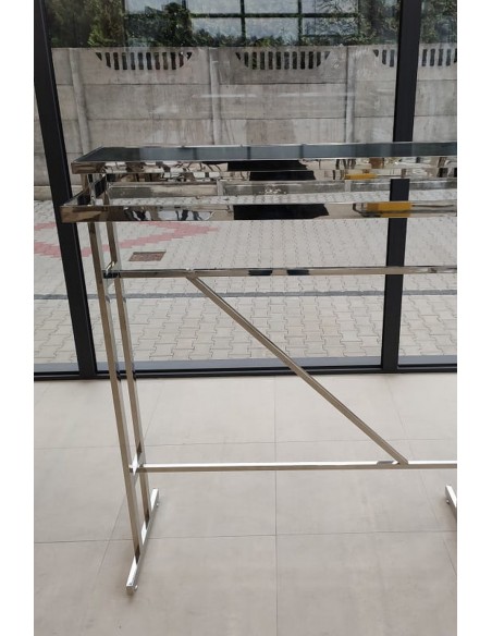 Stand cromat pentru haine cu raft superior