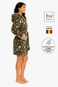 Halat de casa dama din microfibra moale si calduroasa Eva Romania 2