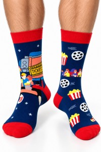 Sosete haioase barbati cu model Cinema si Popcorn