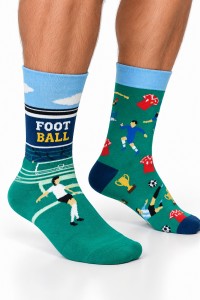 Sosete barbati 80% bumbac cu model fotbal 2