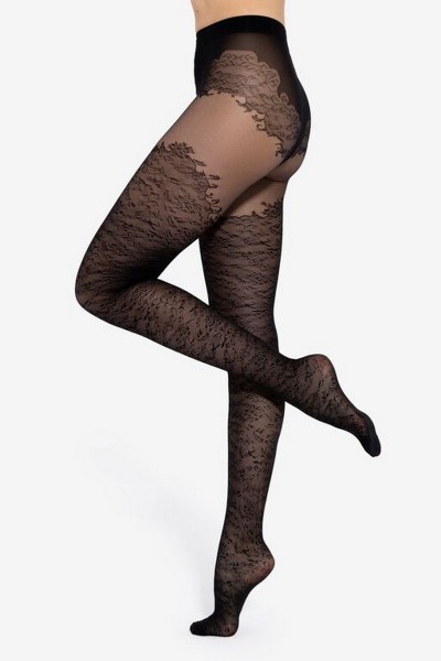 Ciorapi 20/40 DEN cu dantela florala Gatta Blush 01