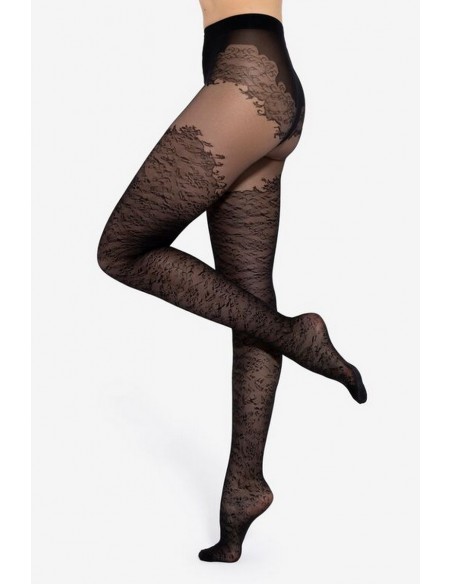 Ciorapi 20/40 DEN cu dantela florala Gatta Blush 01